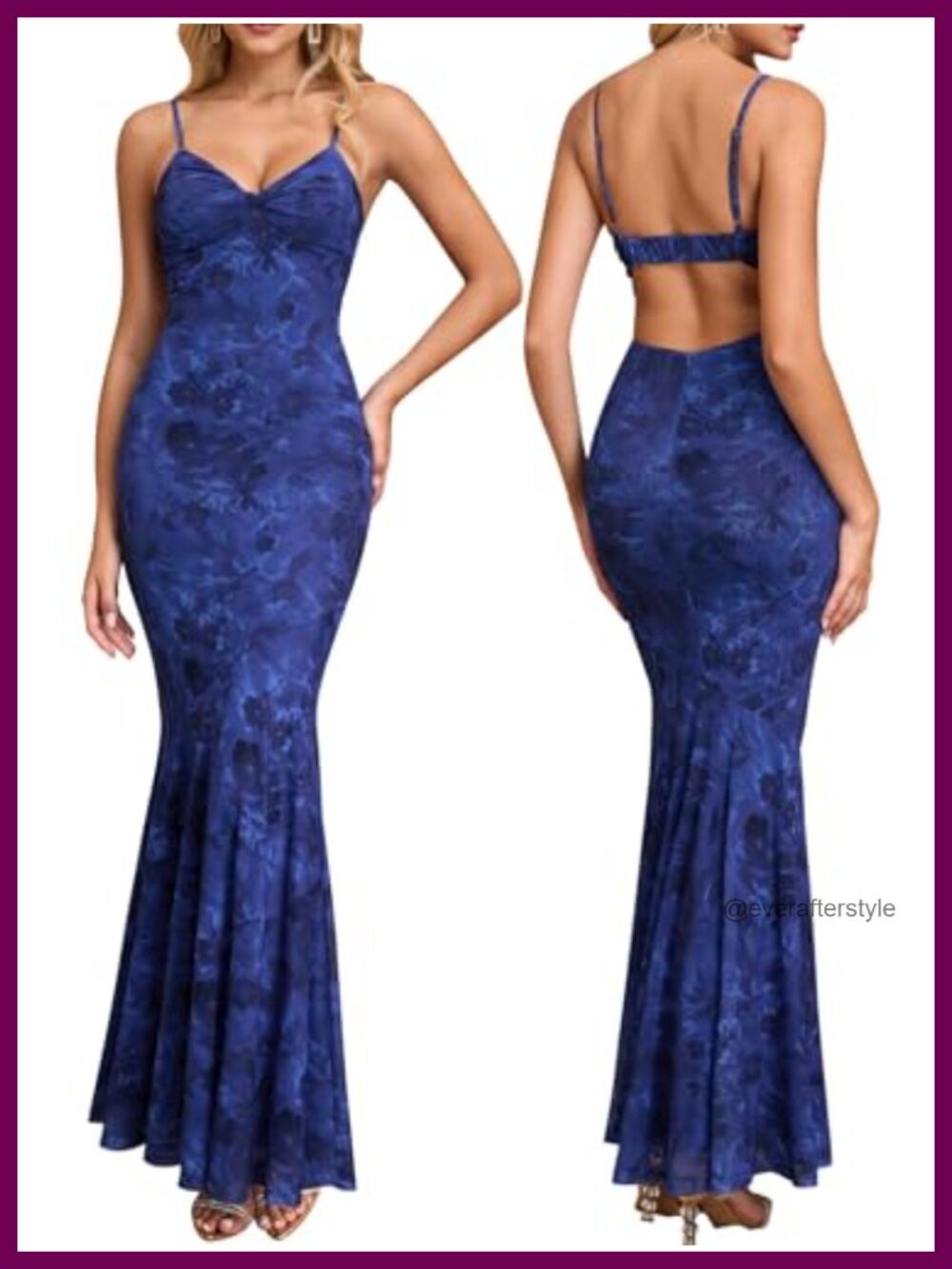 Floral Mesh Bodycon Maxi Dress Spaghetti Strap Wedding Guest Cocktail